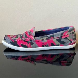 Cole Haan Pink and Gray Camouflage Loafers